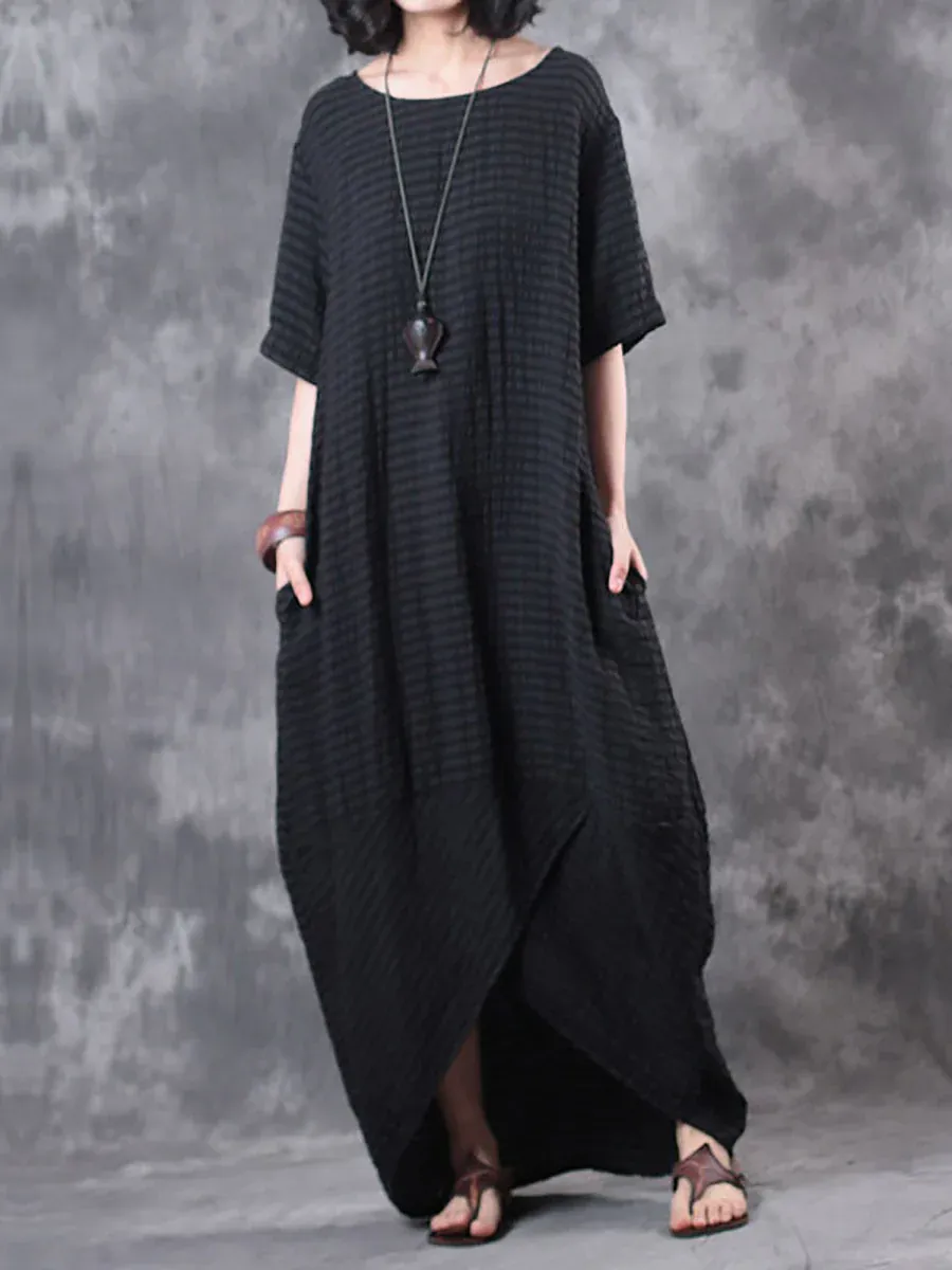 Irregular Hem Solid Maxi Dress