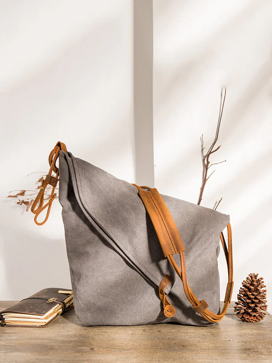  Canvas And Leather Crossbody Bag