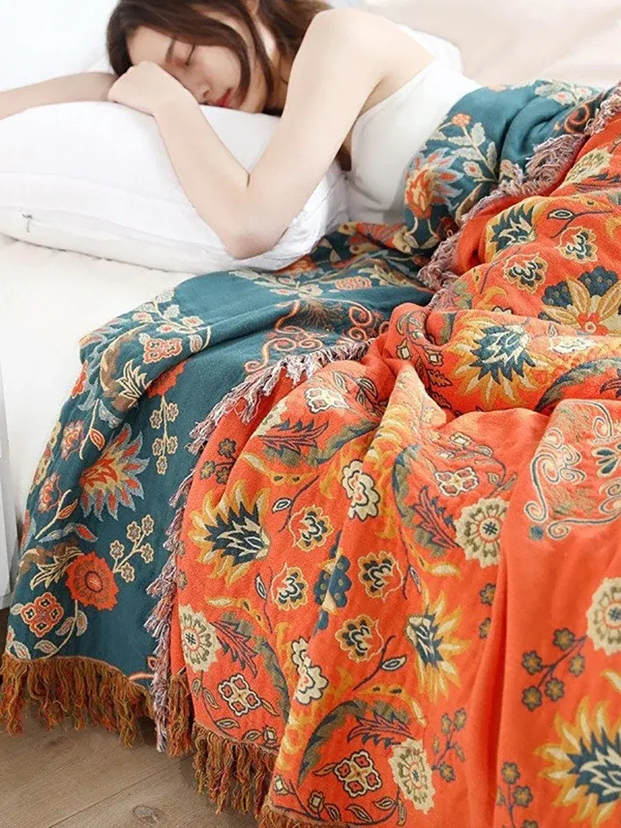 Cotton Queen Bedcover Sofa Blanket