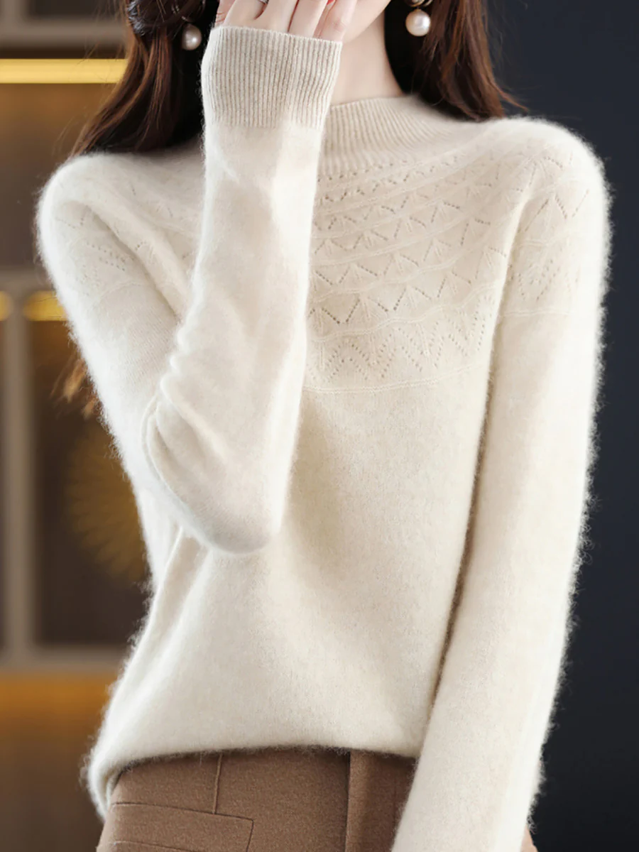 Winter Wool Solid Half Turtleneck Knit Sweater