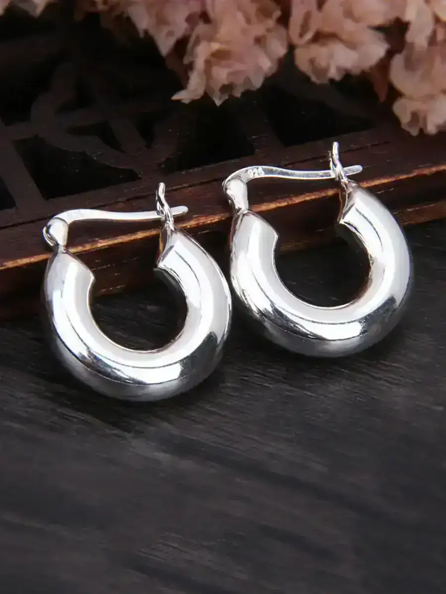 Women Vintage U-shape S925Sliver Earrings