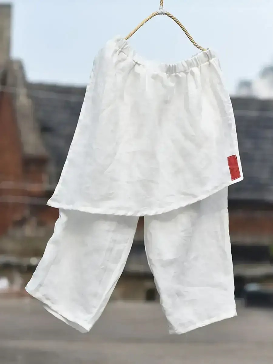 Spliced Ramie Pants