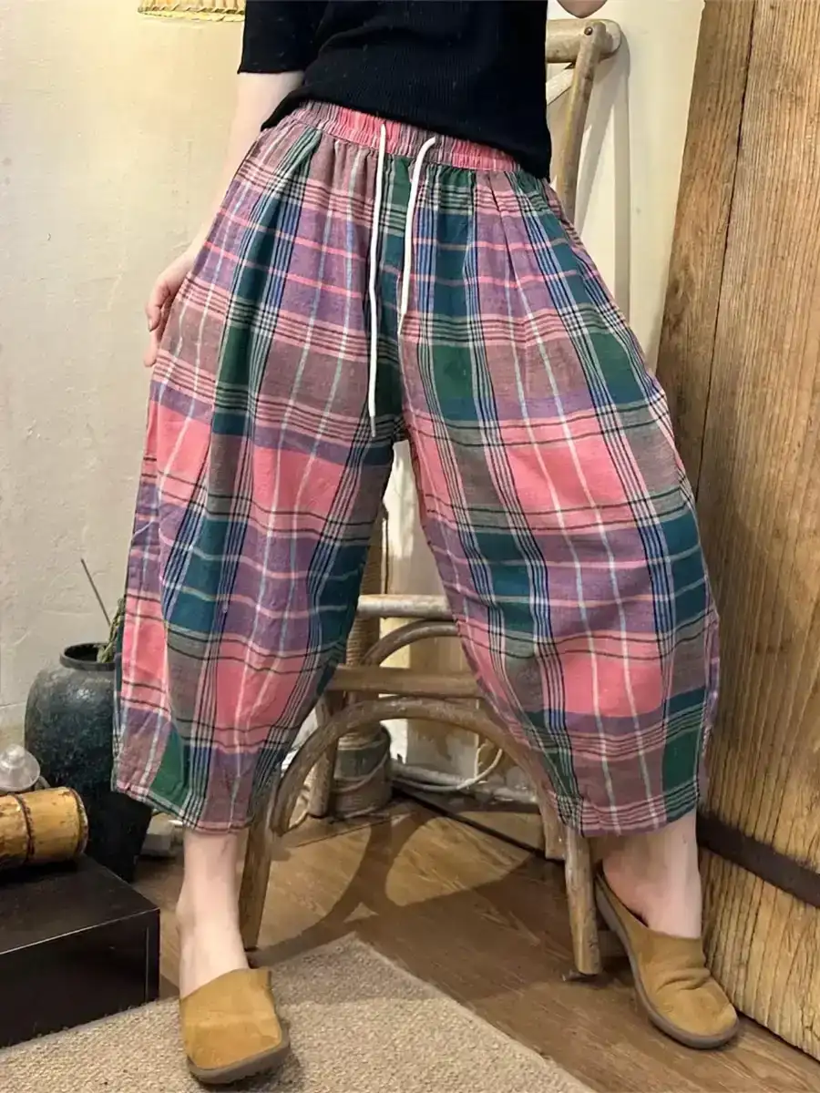 Plaid Harem Pants