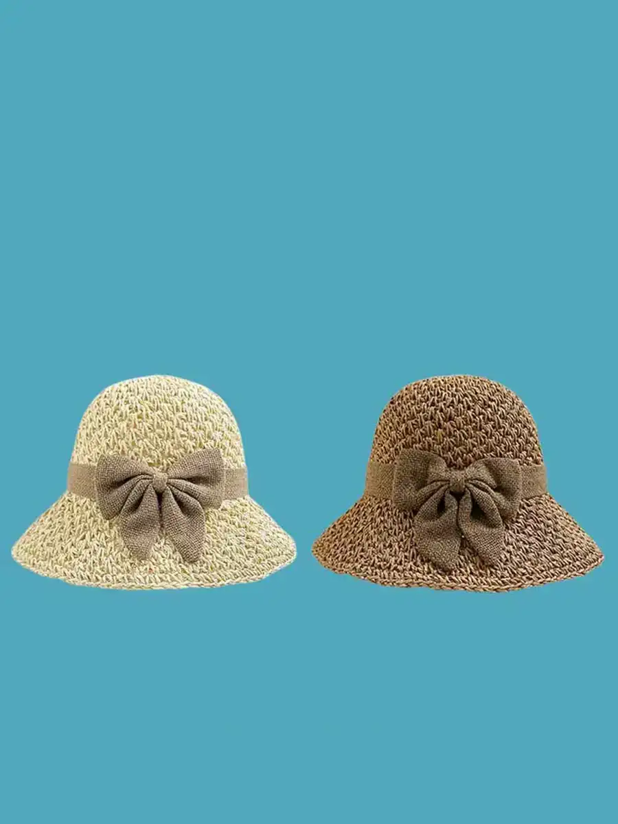 Bowknot Straw Sun Hat