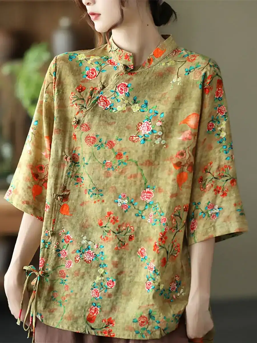 Plus size - Cotton Linen Irregular Vintage Shirt