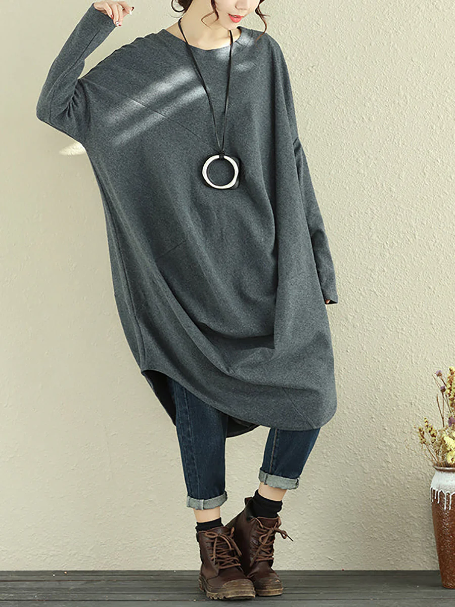 Casual Long Sleeve Irregular Loose Dress