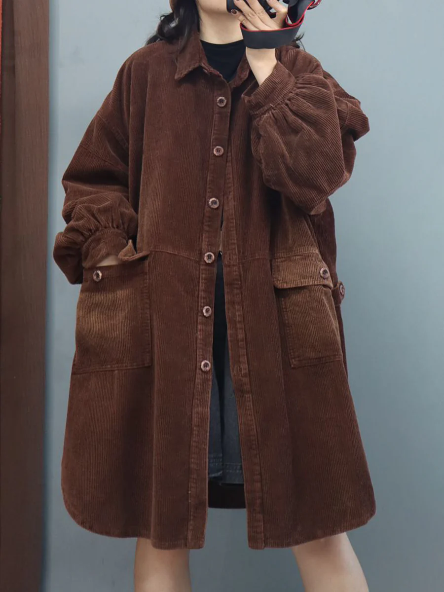 Winter Loose Lantern Sleeve Mid Length Coat