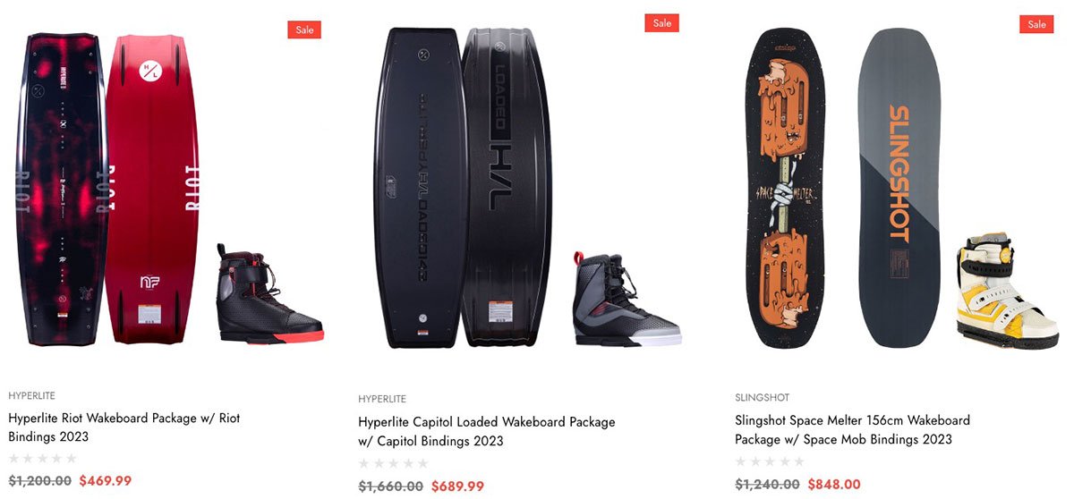 WAKEBOARD & BINDINGS PACKAGES