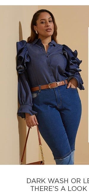 Ruffled Denim Shirt