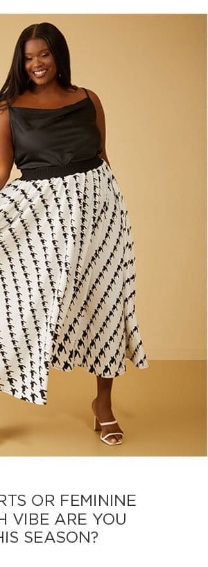 Textured Houndstooth Maxi Skirt