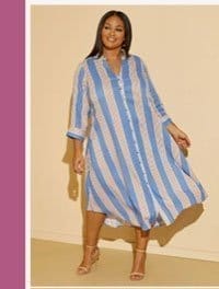 Striped Midaxi Shirtdress