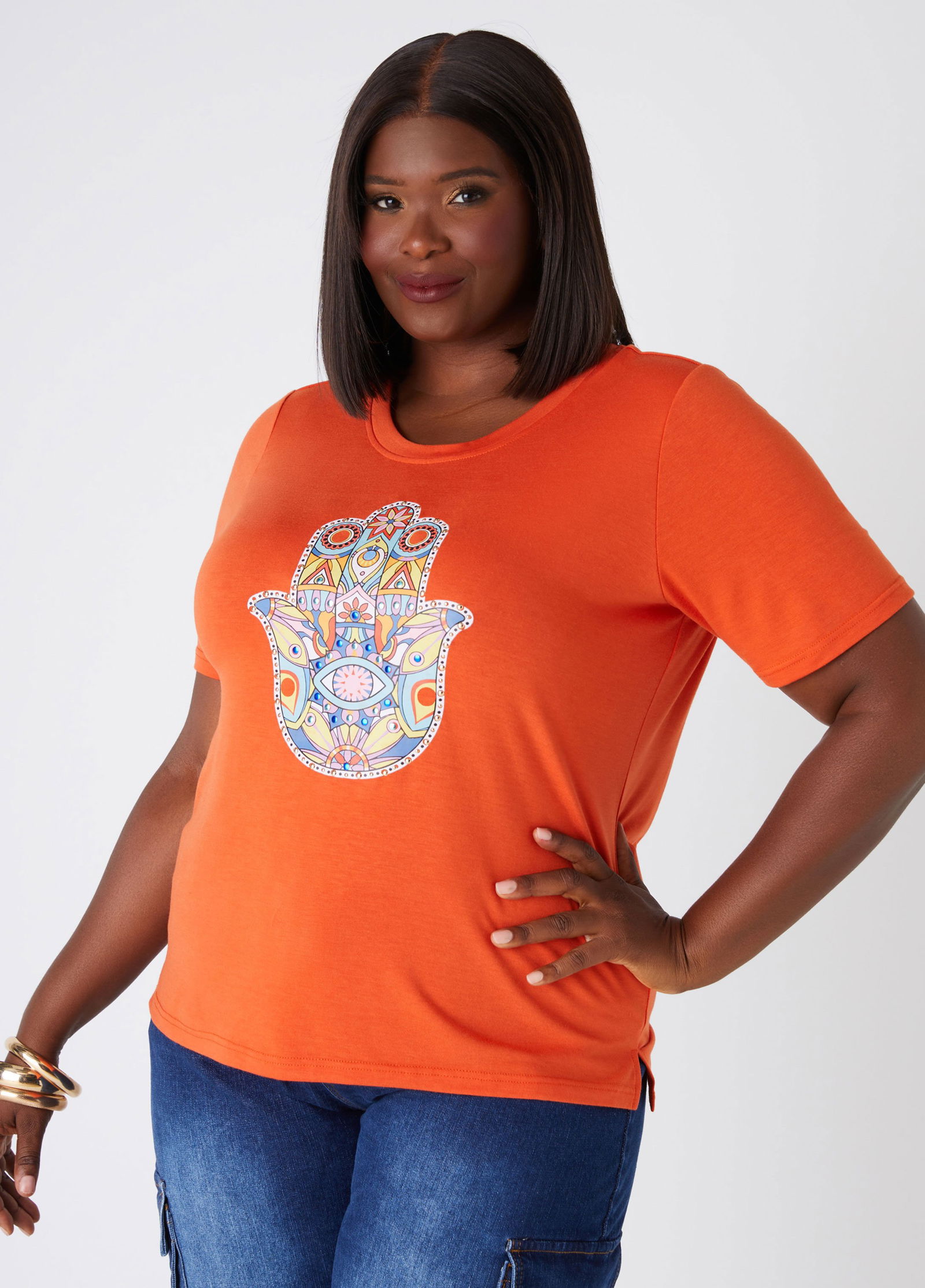 Hamsa Embellished Graphic Tee