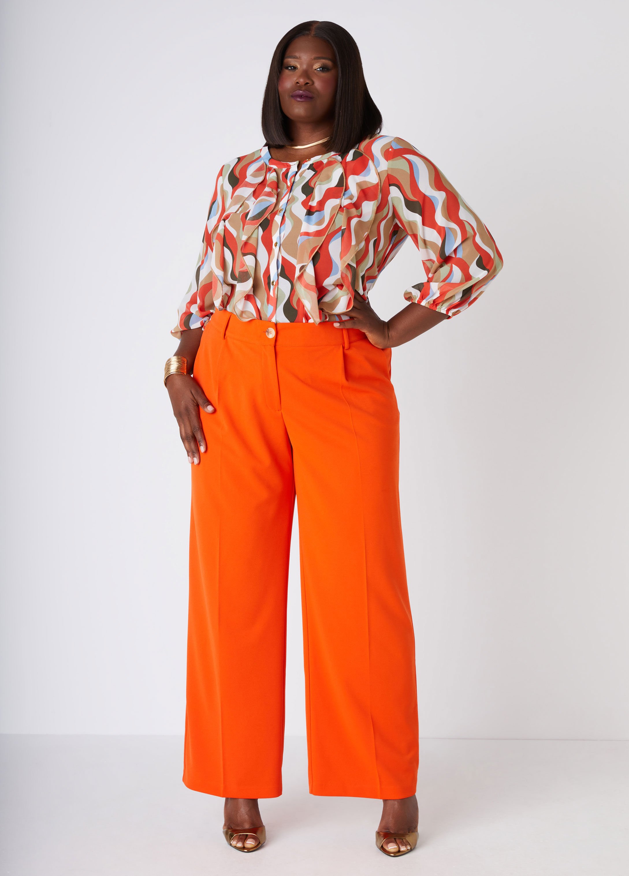 High Rise Crepe Trousers