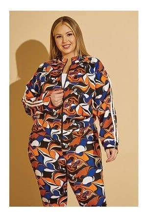 Swirl Print Track Jacket