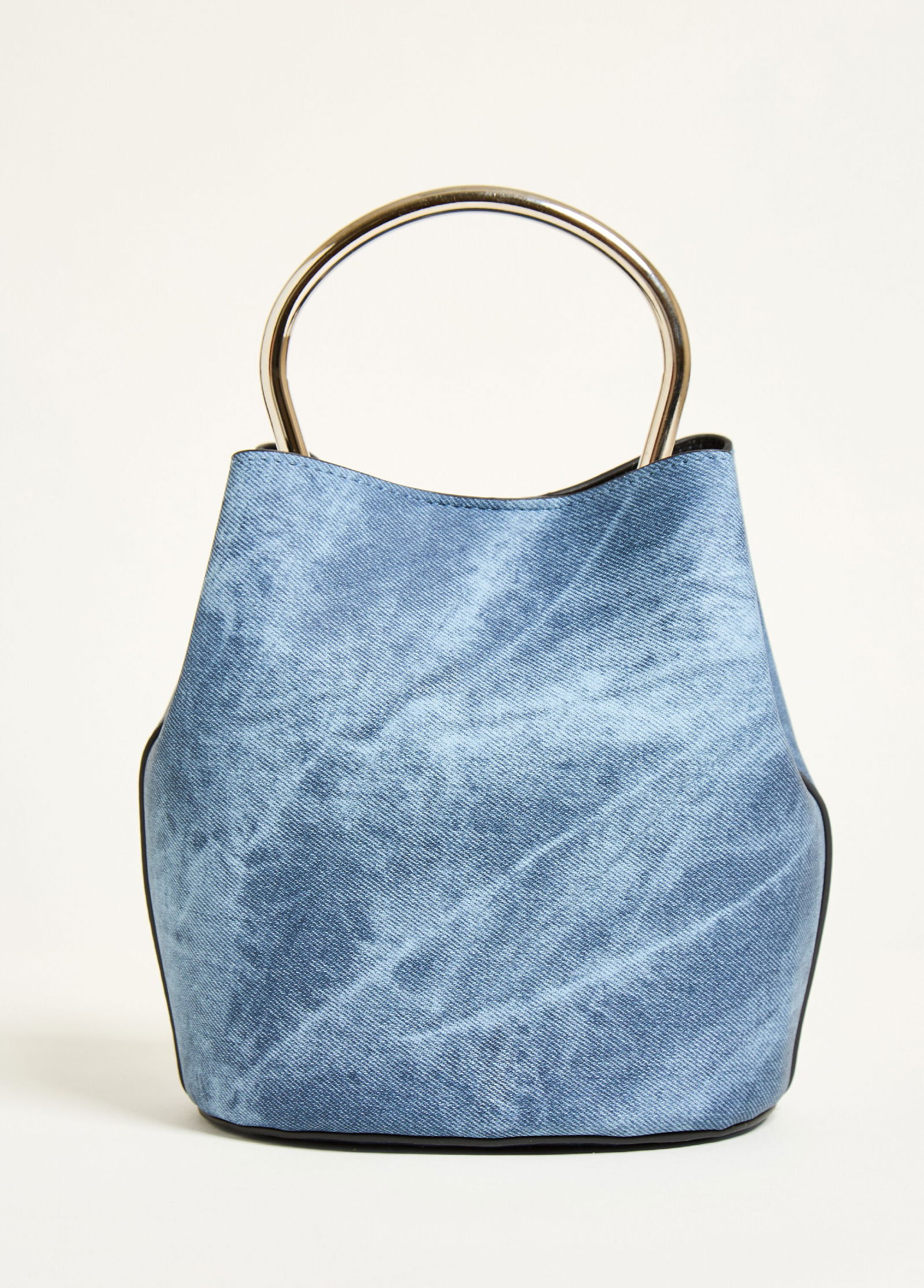 Denim Print Bucket Bag