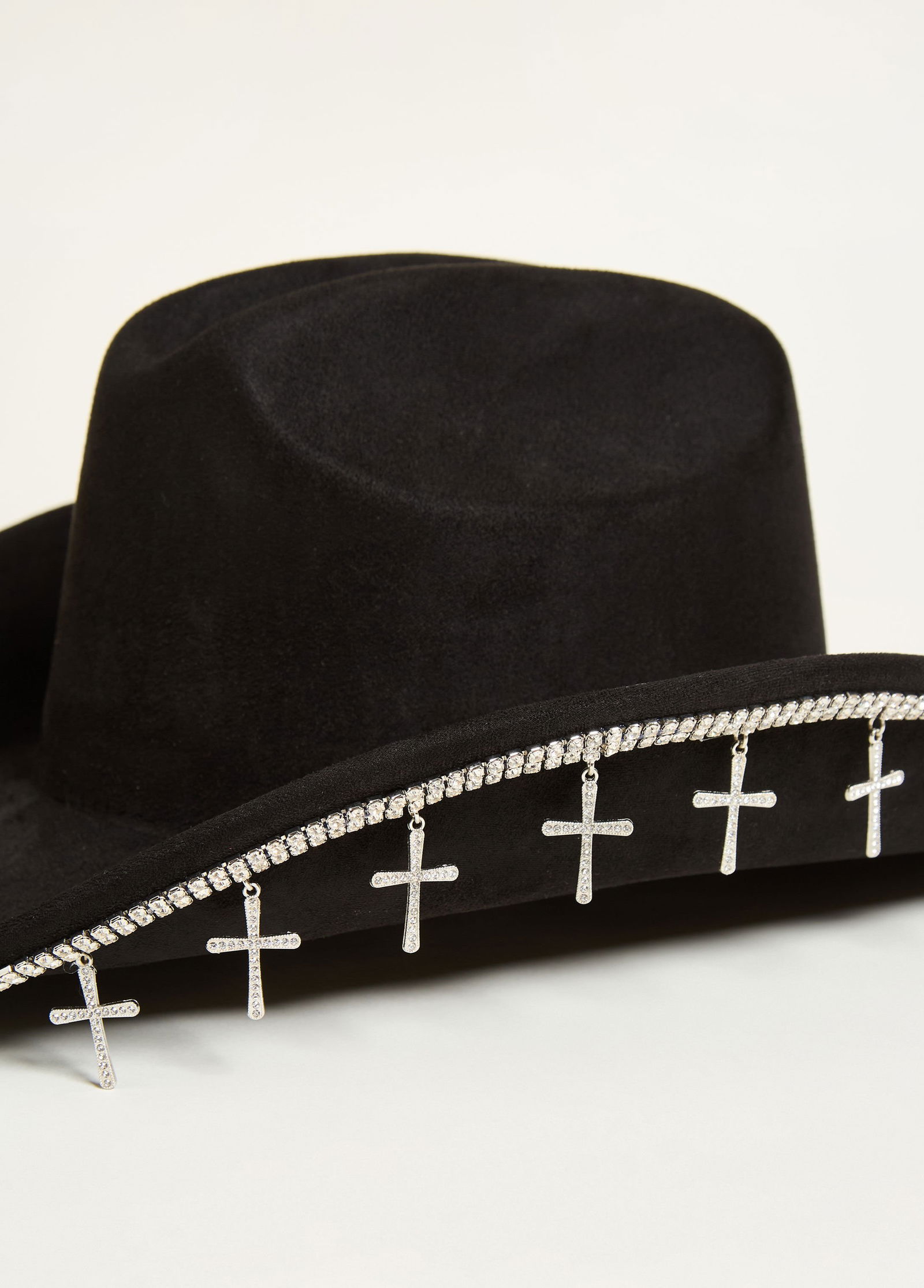 Cross Faux Suede Cowboy Hat