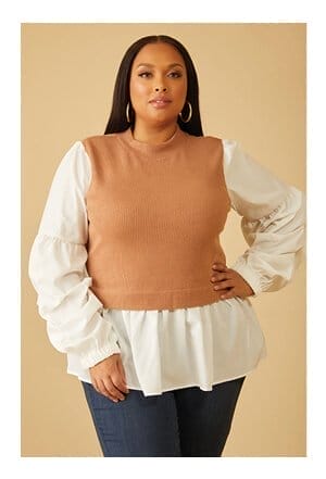 Ruched Paneled Ribbed Top