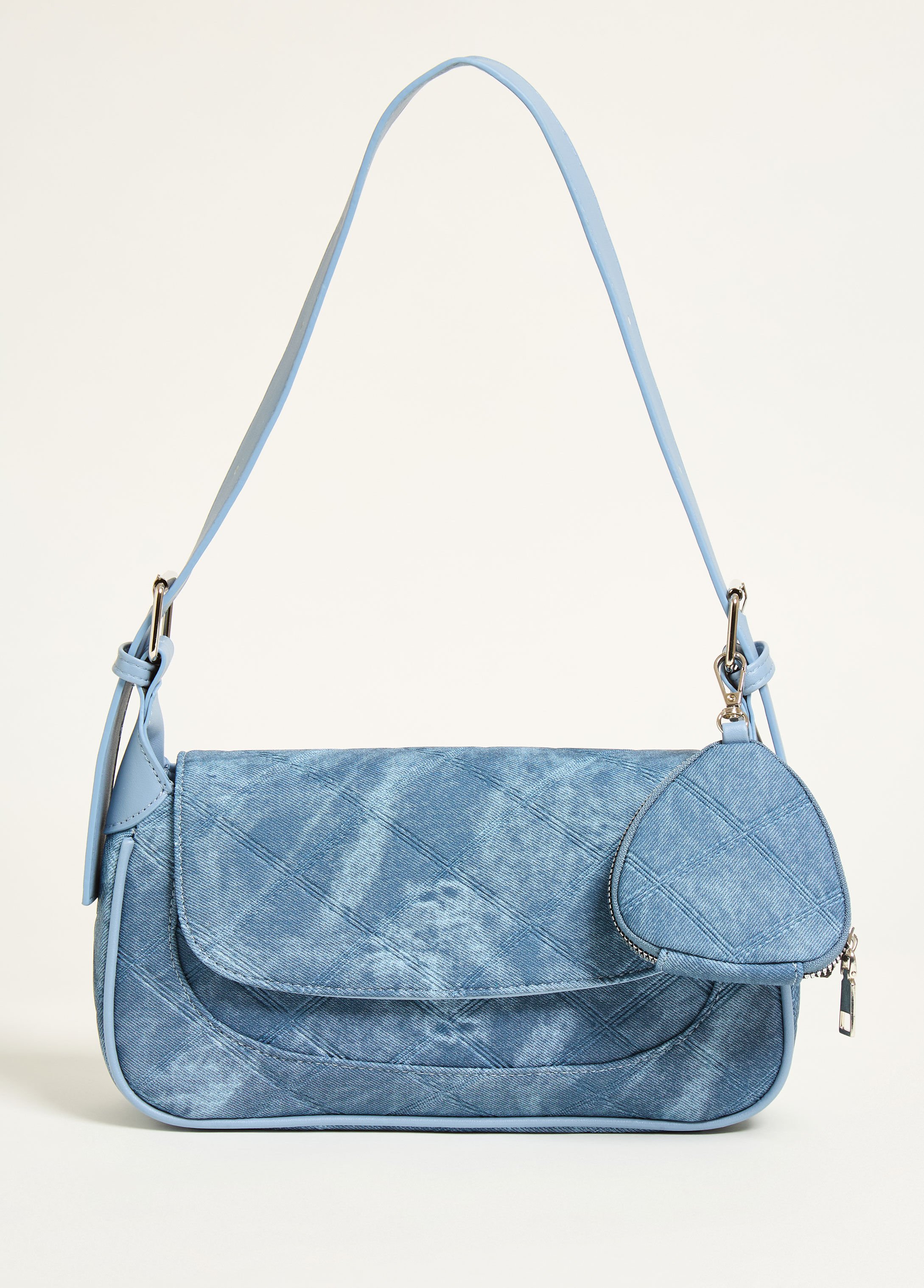 Denim Print Faux Leather Bag