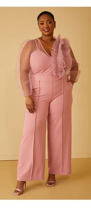 Ruffled Tulle And Crepe Jumpsuit