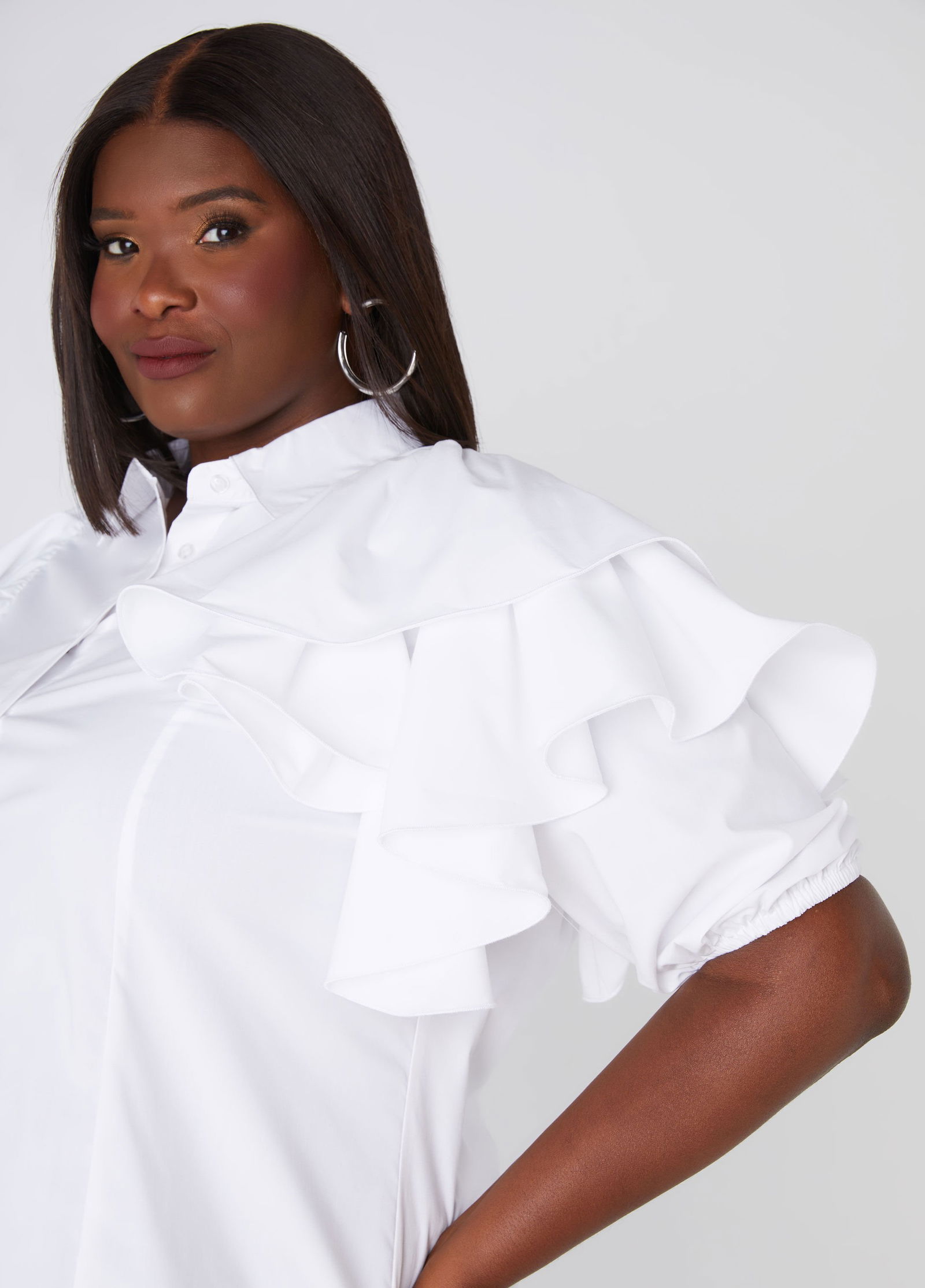 Ruffled Poplin Shirt