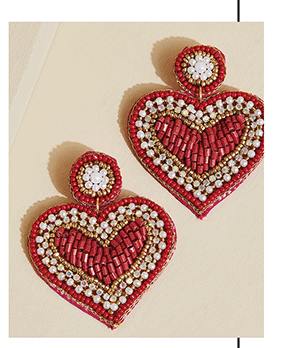 Embellished Heart Earrings