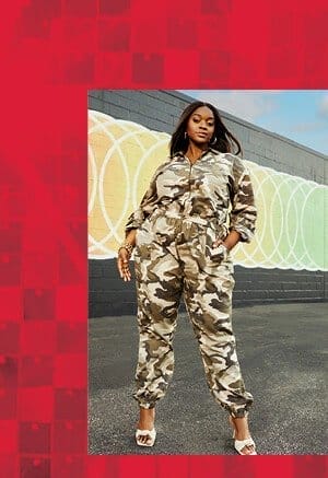 Camo Print Utility Jumpsuit