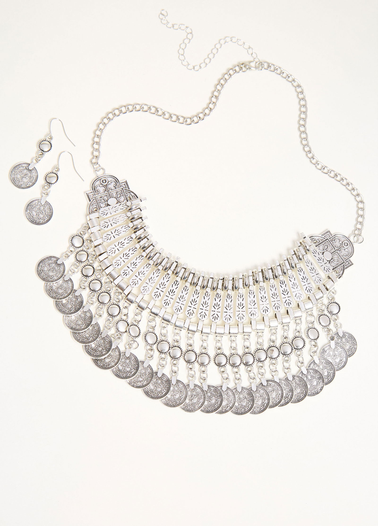 Coin Embellished Necklace Set