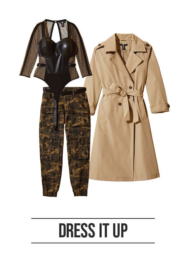 Dress it up in a Double Breasted Trench Coat