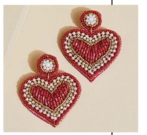 Embellished Heart Earrings