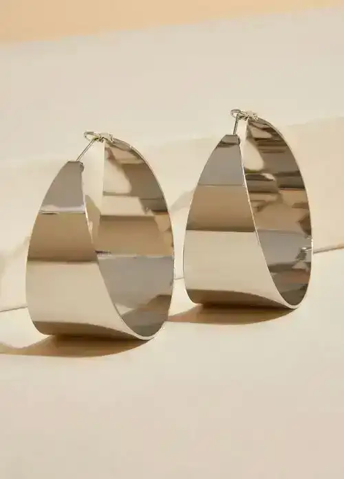 Silver Tone Hoop Earrings