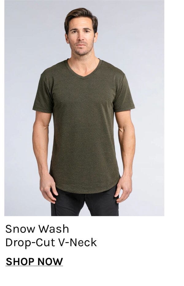 Snow Wash Drop-Cut V-neck