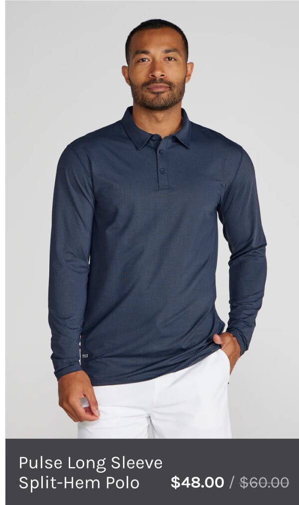 Pulse Long Sleeve Split-Hem Polo