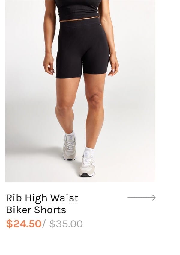 Rib High Waist Biker Shorts