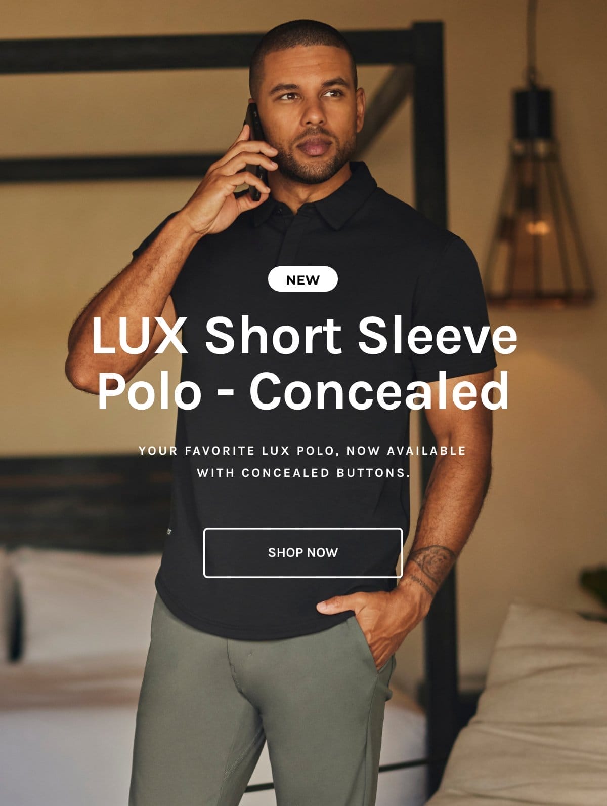 LUX Short Sleeve Polo - Concealed