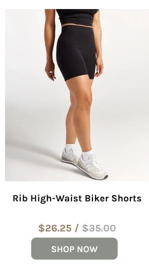 Womens Rib High-Waist Biker Shorts