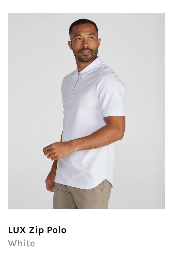 LUX Zip Polo - White