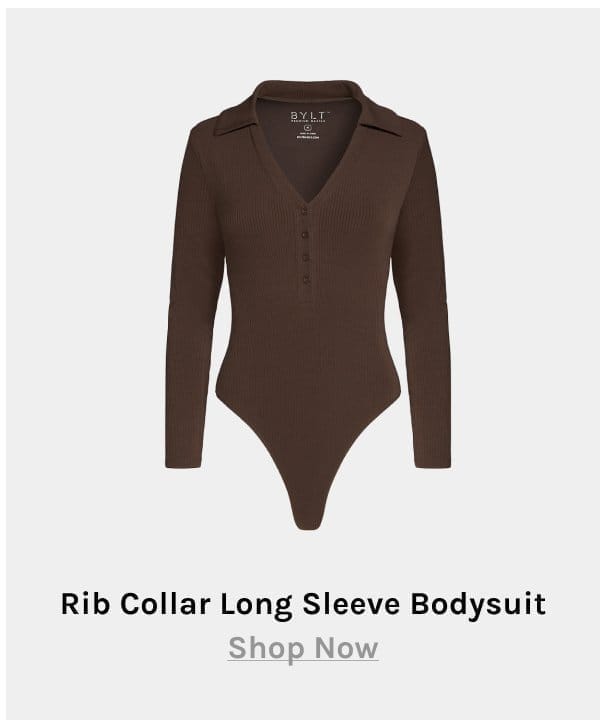 Rib Collar Long Sleeve Bodysuit