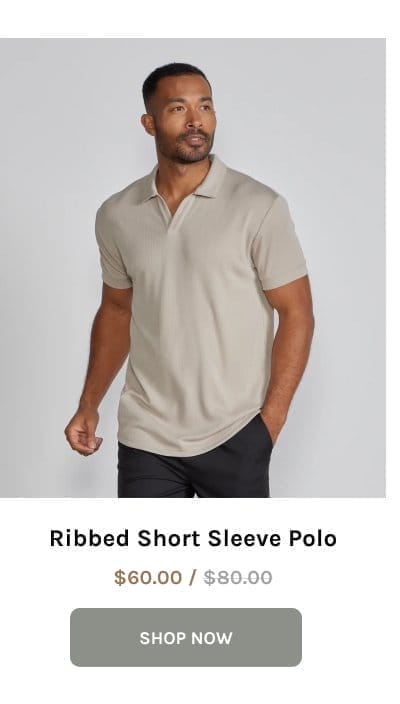 Ribbed Short Sleeve Polo