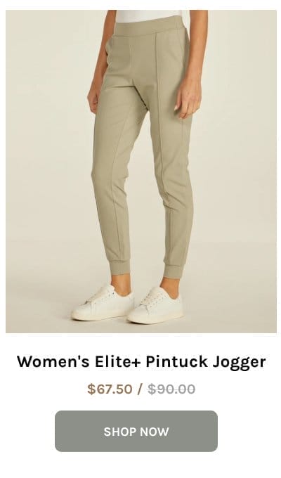 Womens Elite+ Pintuck Jogger