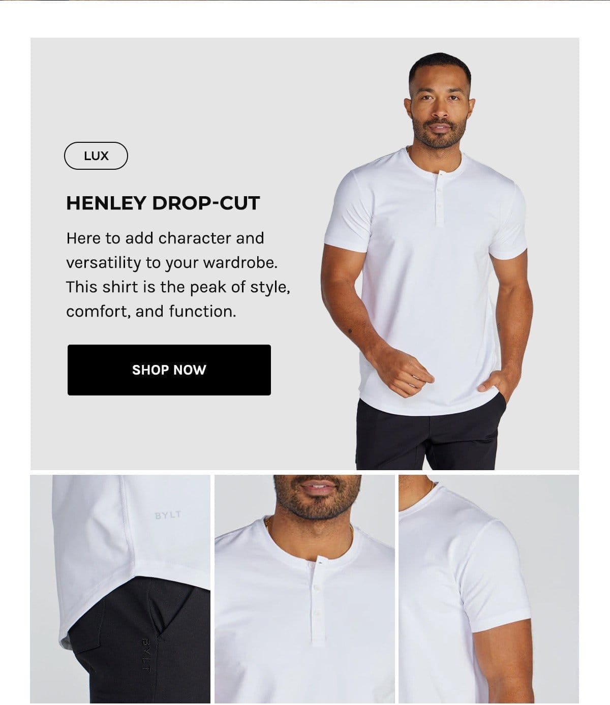 Henley Short Sleeve: LUX