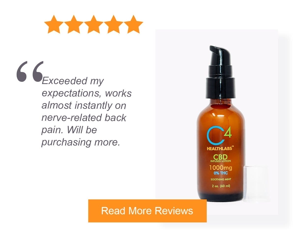 CBD Lotion: Exceeded my expectations, works almost instantly on nerve related back pain. Will be purchasing more