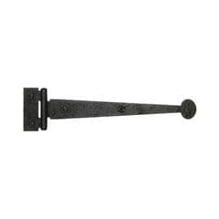 Rough Iron Flush Strap Hinge 6 inch Long Black Iron