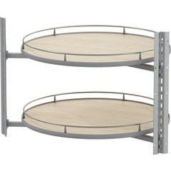 28-1/4 Inch Diameter COR Wheel Pro Fullround Scalea 2-Shelf Lazy Susan For Corner Base Cabinet, Platinum/Maple