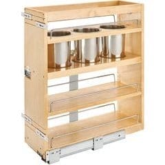 9-3/4 Inch Width Base Cabinet Bottom and Side Mount Utensil Bin Pull-Out Organizer with Blumotion Soft-Close Slides for Face Frame 12" Wall Cabinets, Natural, Min. Cabinet Opening: 8-1/2"W x 22-3/4"D