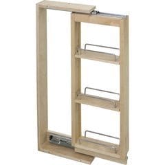 3 Inch Width x 11-1/8 Inch Depth x 30 Inch Height Wall Cabinet Filler Pullout Organizer, Wood, Min. Cabinet Opening: 3 Inch Width