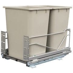 Waste Bin Pull-Out, Double Bottom Mount, Champagne, 2 x 36qt