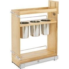 8-3/4 Inch Base Cabinet Pullout Utensil Organizer with Blumotion Soft-Close Slides, Natural, Min. Cabinet Opening: 8-1/2" W x 21-3/4" D x 25-5/8" H