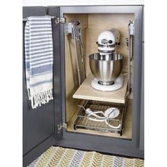 11-1/2", 24 Inch Width Soft-close Mixer/Appliance Lift, Chrome, Min. Cabinet Opening: 12 Inch Width