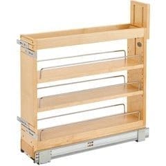6 Inch Width Wood Pull-Out Drawer/Door Base Cabinet Organizer with Blumotion Soft-Close Slides, Natural, Min. Cabinet Opening: 6" W x 22" D x 19-1/2" H