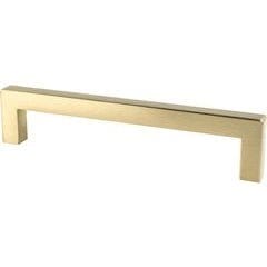 Berenson Contemporary Advantage One 5-1/16 Inch Center to Center Champagne Square Pull, Modern, Gold, Handle for Cabinets